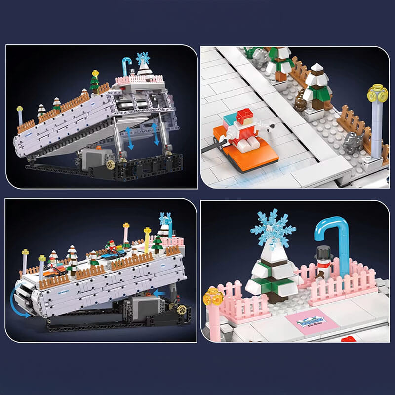 Mould King 10158 - Motorized Ski Resort - vue 6 | Power Blockz