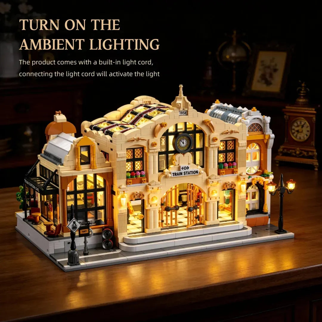 JIESTAR 89140 - The Vintage Steam Train Station - vue 2 | Power Blockz