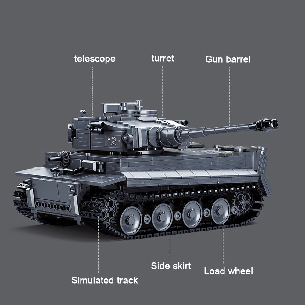 Sluban M38-B0851 - M38-B0851 Panzerkampfwagen Tiger Remote Controlled - vue 6 | Power Blockz