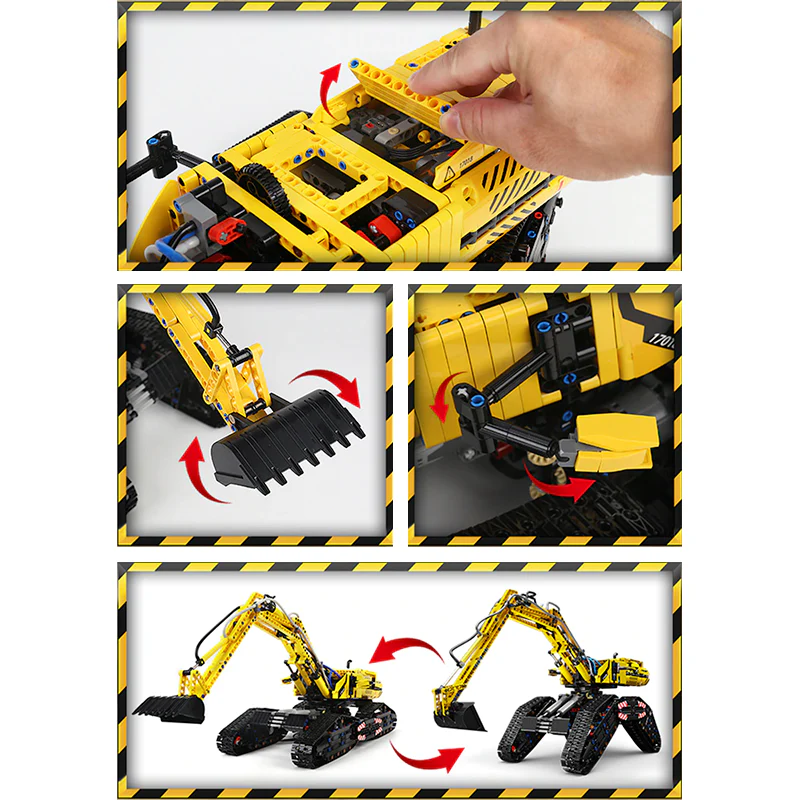 Mould King 17018 - RC Morphing Excavator - vue 9 | Power Blockz
