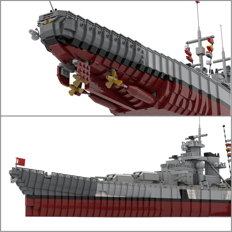 Gobricks MOC-84840 - German Battleship Bismarck - vue 3 | Power Blockz