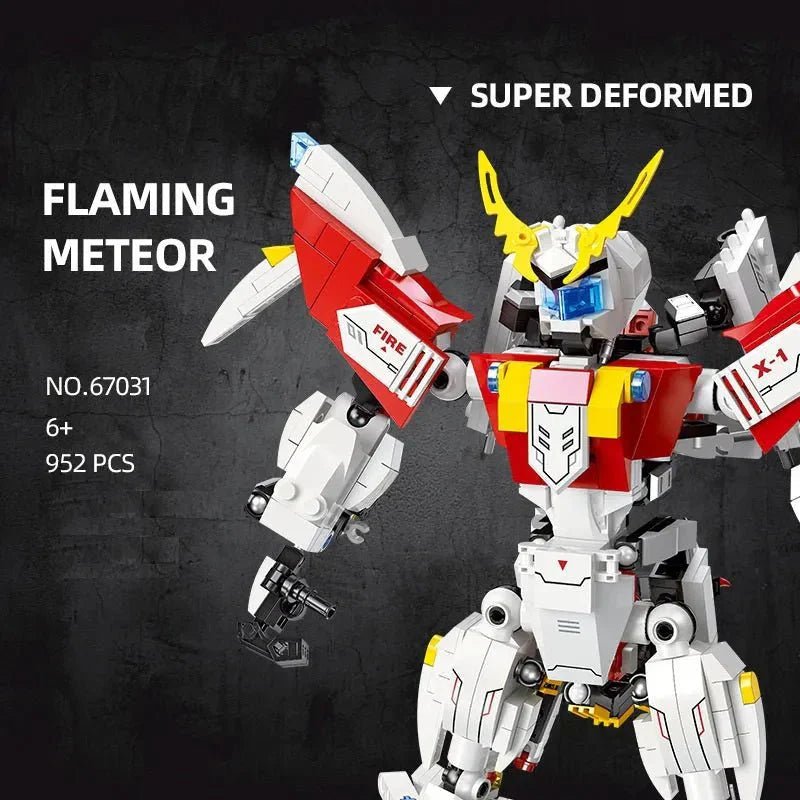 Jiestar 67031 - Super Deformed Flaming Meteor Mecha Robot Warrior Bricks Toy - vue 4 | Power Blockz