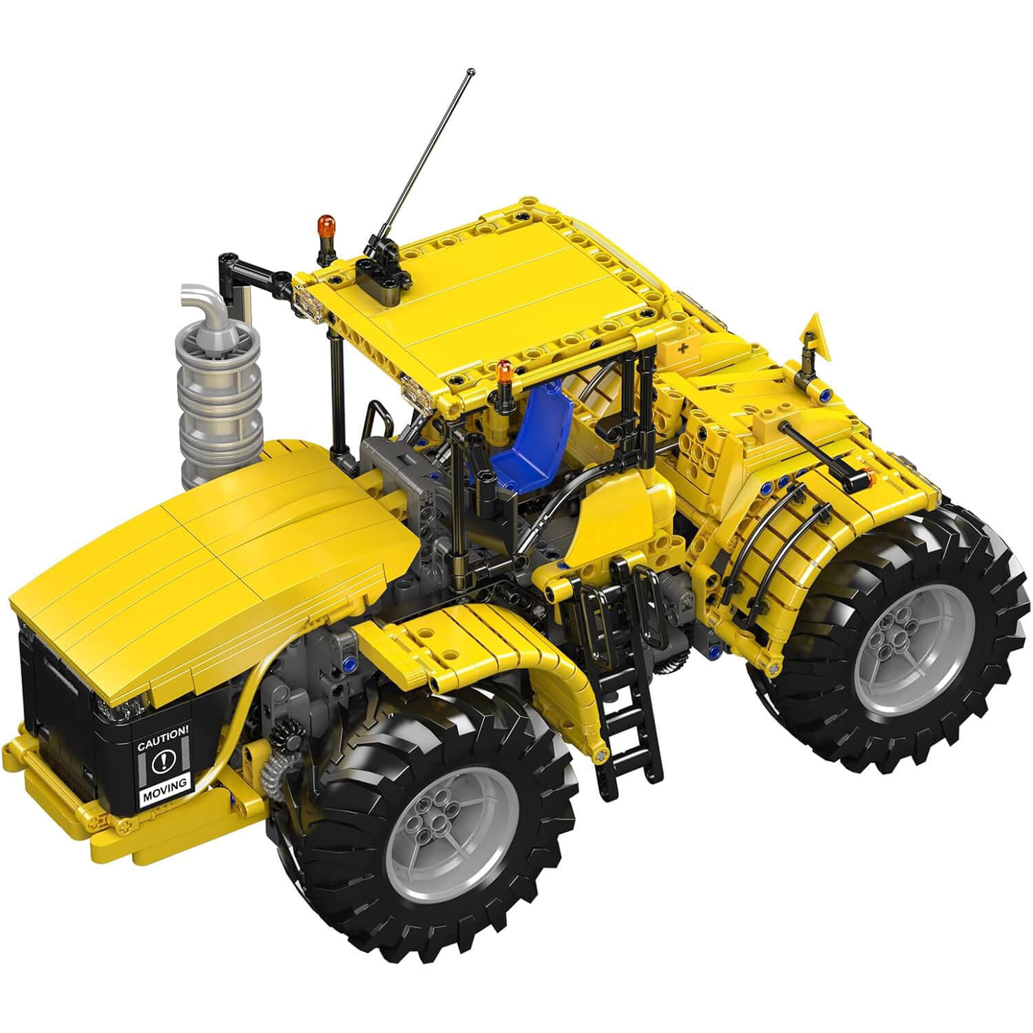 Mould King 17081 - Yellow Tractor Remote Control - vue 3 | Power Blockz