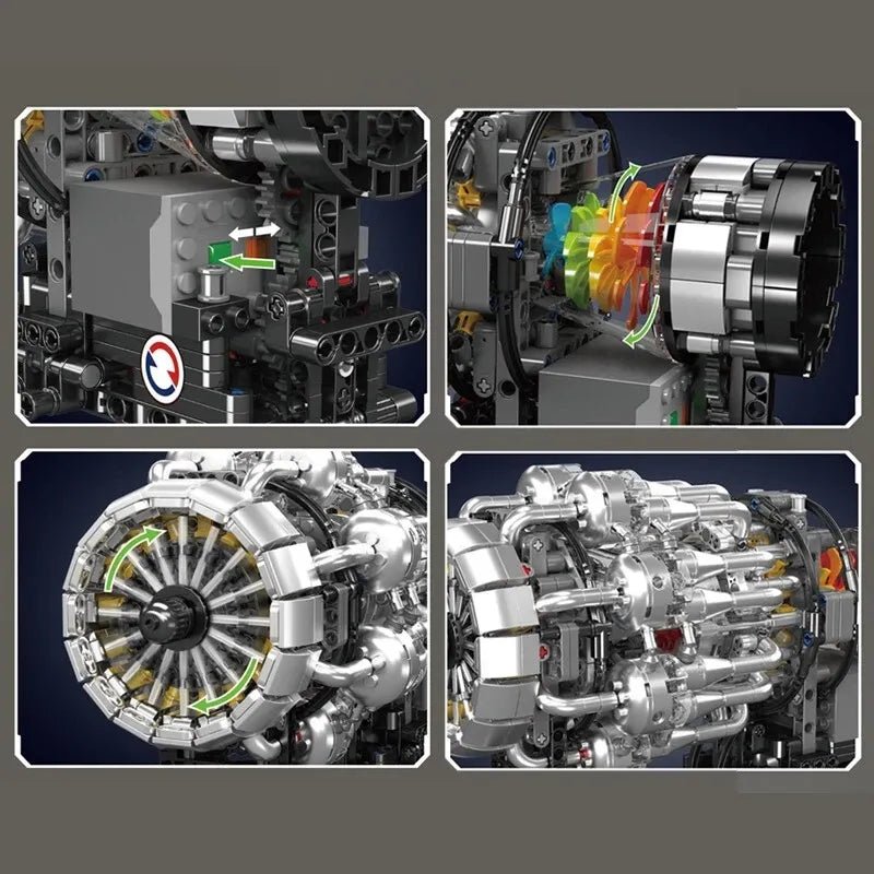 Mould King 10216 - Turbojet Engine Model Kit - vue 3 | Power Blockz