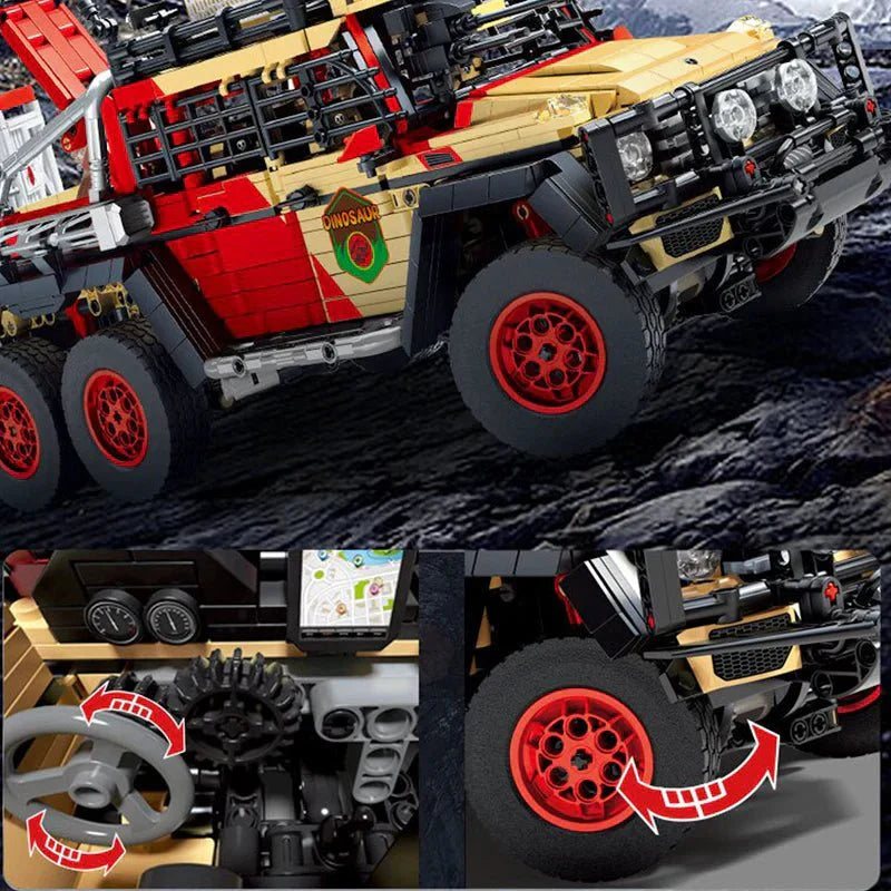 Sembo 701039 - Static Version - Jurassic Dino Hunter Off-Road Truck - vue 7 | Power Blockz
