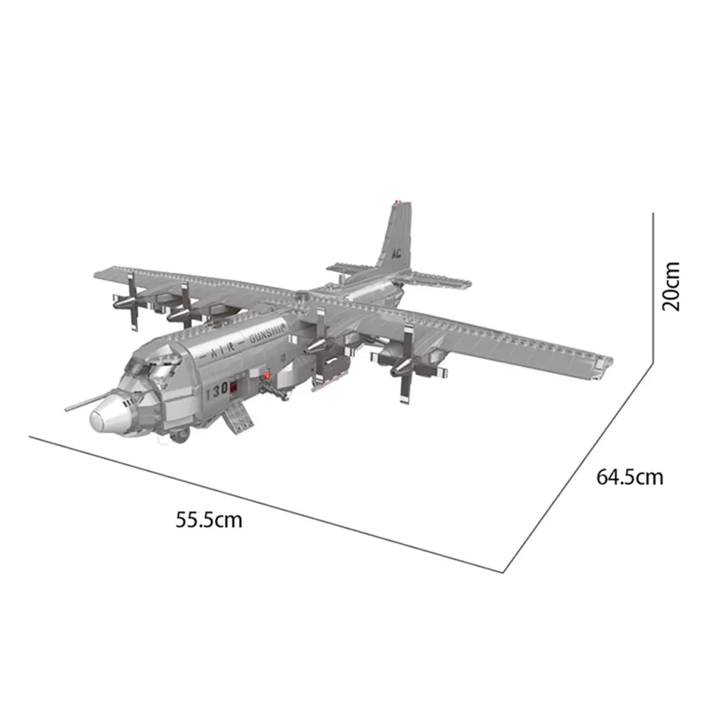 Xingbao XB-06023 - AC-130 Hercules Gunship Aircraft - vue 11 | Power Blockz