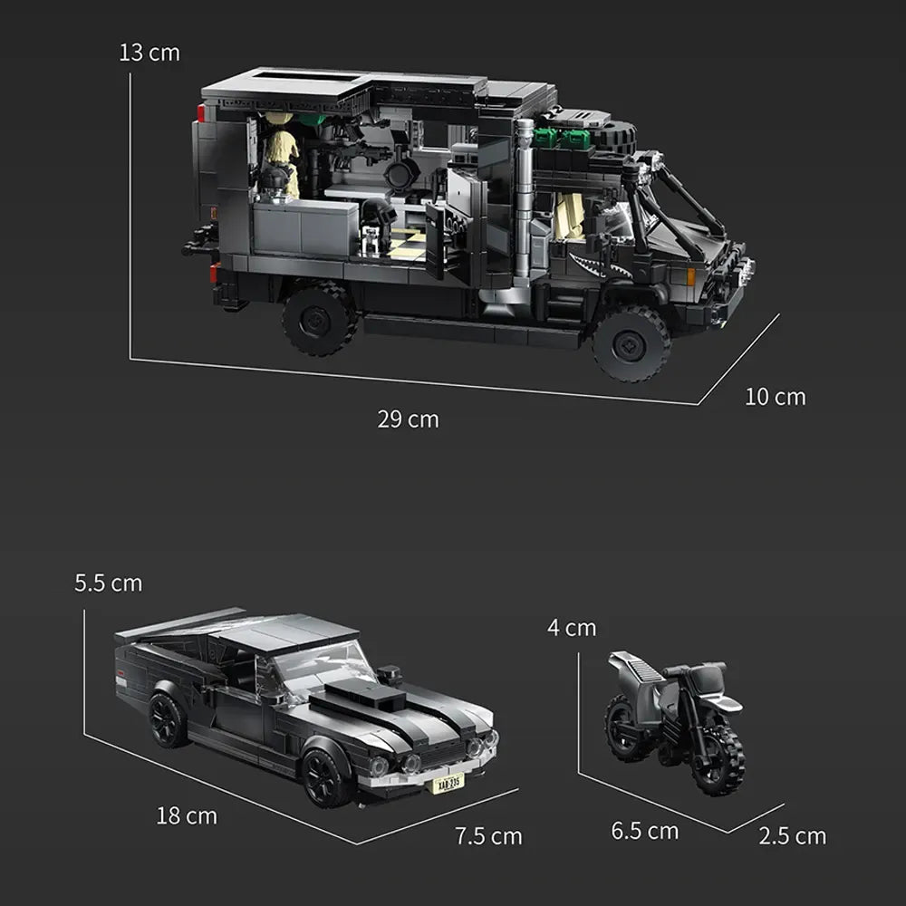 12GO 95003 - Unimog RV + Muscle Car Set - vue 7 | Power Blockz