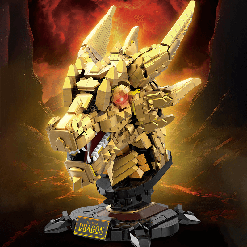 Qizhile 8100 - Gold Edition Dragon Head - vue 5 | Power Blockz