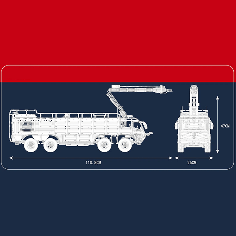 Mould King 19004S - Pneumatic Airport Rescue Truck - vue 6 | Power Blockz