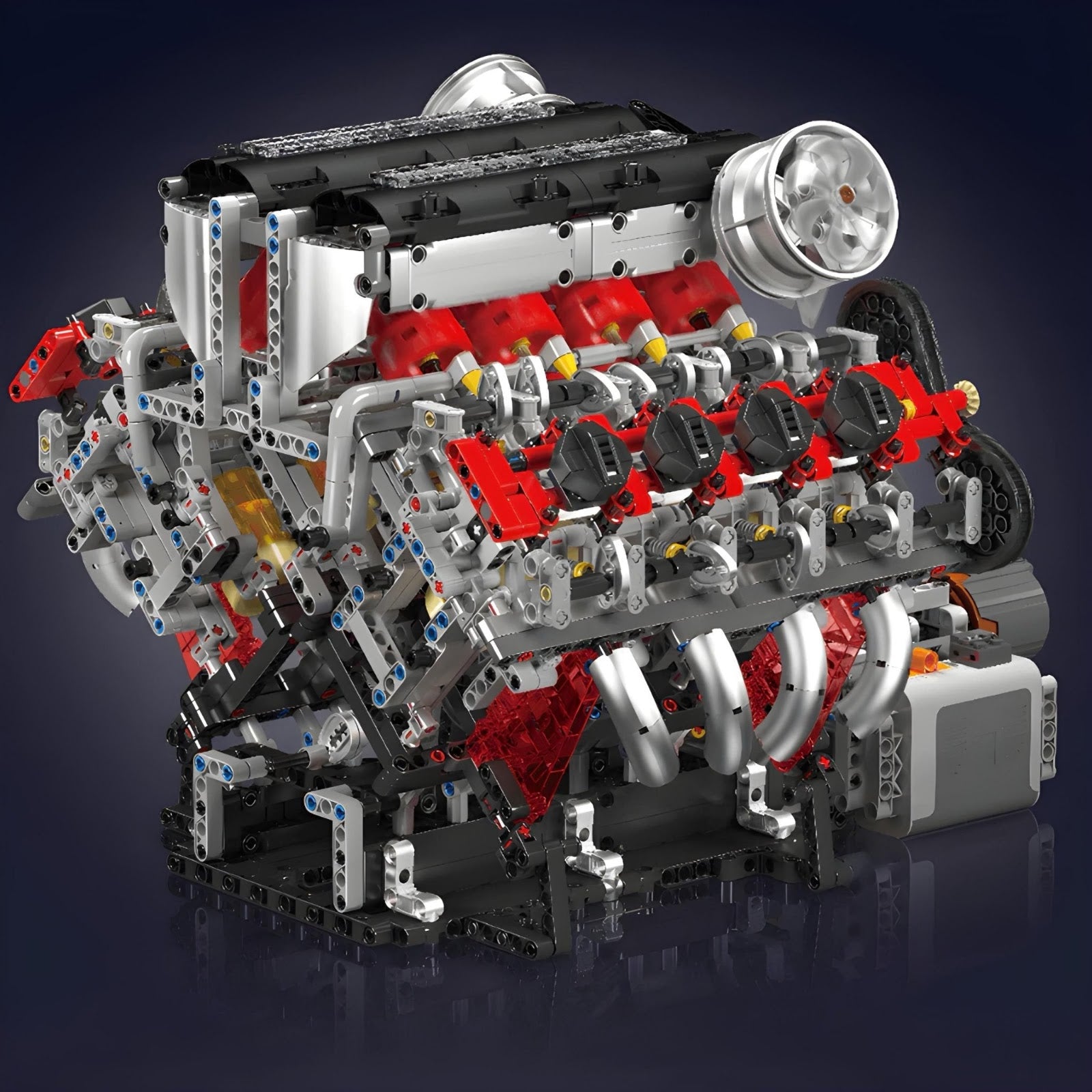 Mould King 10130 - Italian F488 V8 Engine - vue 5 | Power Blockz