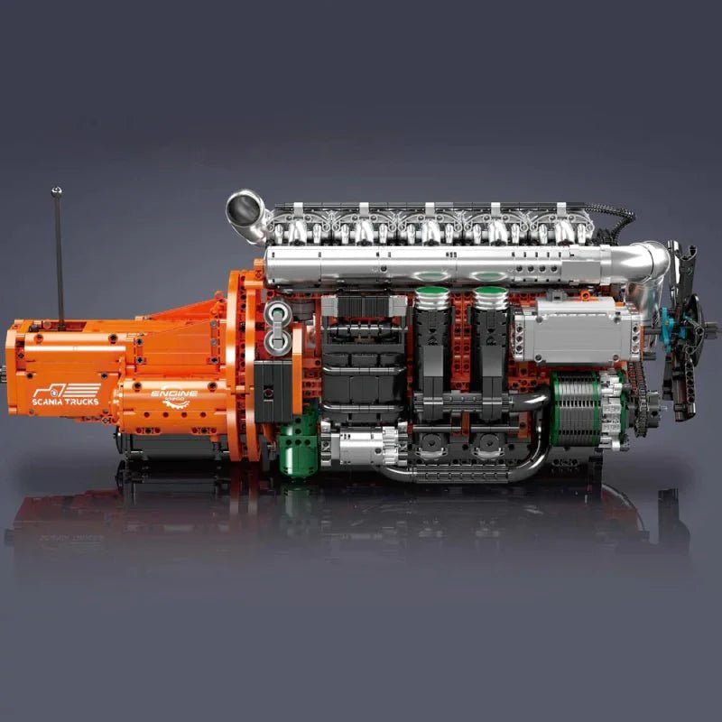 Mould King 10200 - Scania Truck engine & Transmission - vue 4 | Power Blockz