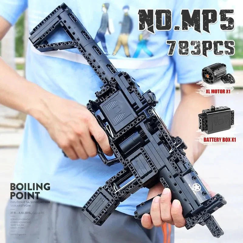 Mould King 14001 - Military Motorized MP5 SMG - vue 3 | Power Blockz