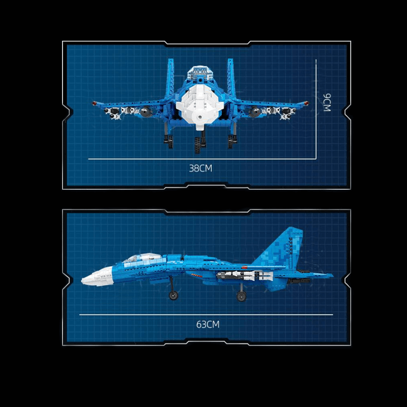 Jiestar JJ61050 - SU-35 Fighter - vue 7 | Power Blockz