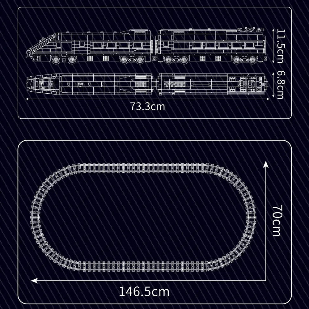 Mould King 12016 - High-Speed Euro Express Train - vue 5 | Power Blockz