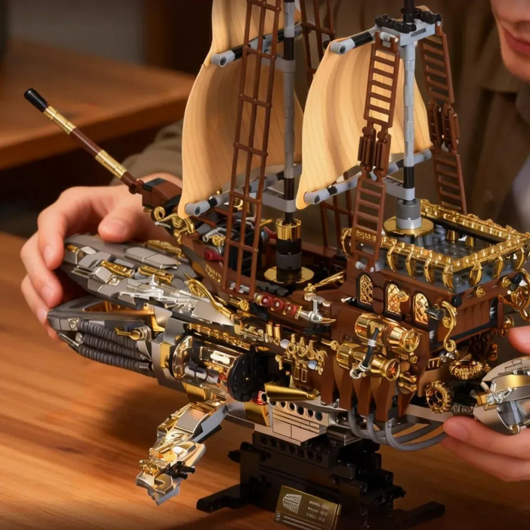 HUIYOYOYI H1002 - The Vintage Steam Whale Ship - vue 3 | Power Blockz