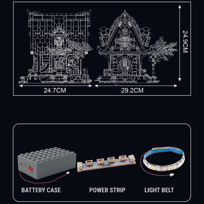 Mould King 16054 - Medieval Wooden Cabin - vue 8 | Power Blockz
