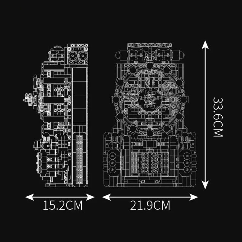 Mould King 10187 - Engine Clock Technic - vue 7 | Power Blockz