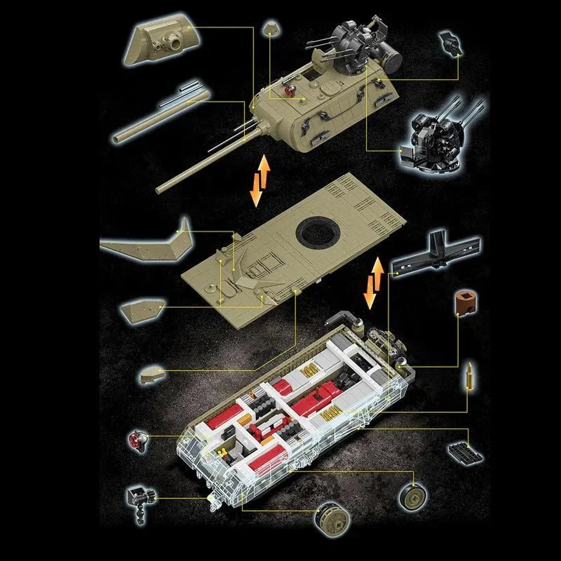 12GO 98001 - Panzer VIII Maus Tank Military - vue 12 | Power Blockz