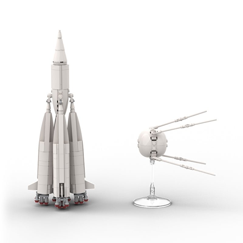 Gobricks MOC-89549 - Sputnik 1 & R-7 rocket 8K71PS M1-1PS - vue 4 | Power Blockz