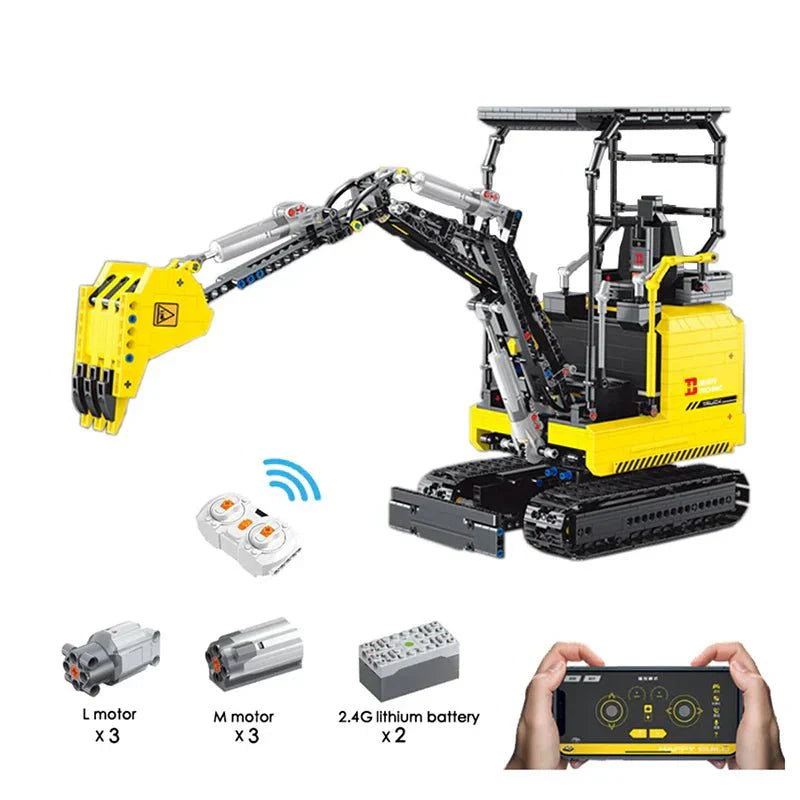 Happy Build YC-22006 - RC Mini Excavator - vue 2 | Power Blockz