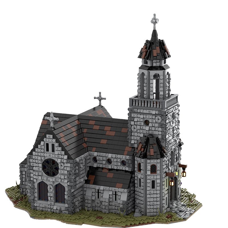 Gobricks MOC-76813 - Medieval Cathedral - vue 2 | Power Blockz