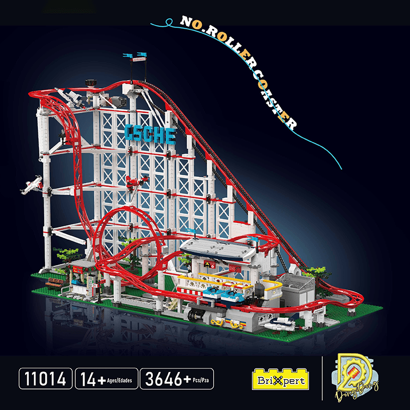 Mould King 11014 - Motorized Looping Roller Coaster - vue 4 | Power Blockz