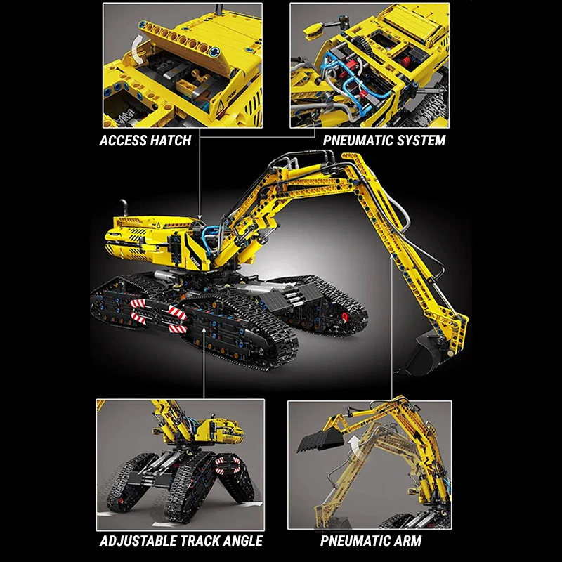 Mould King 17018 - RC Morphing Excavator - vue 12 | Power Blockz