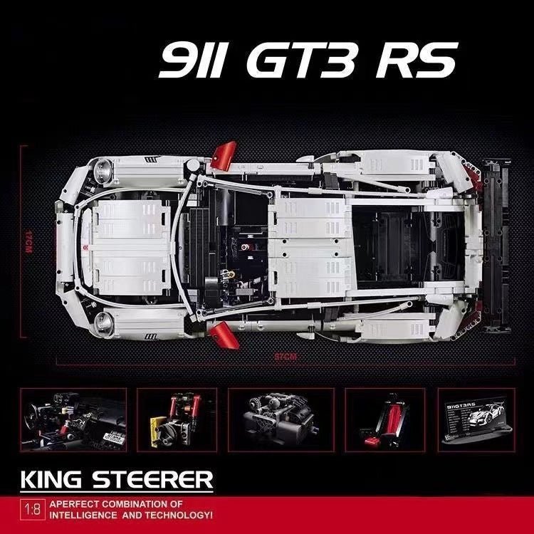 DECOOL 90089 - White - Aero-Tuned 911 GT3RS Track Coupe - vue 8 | Power Blockz