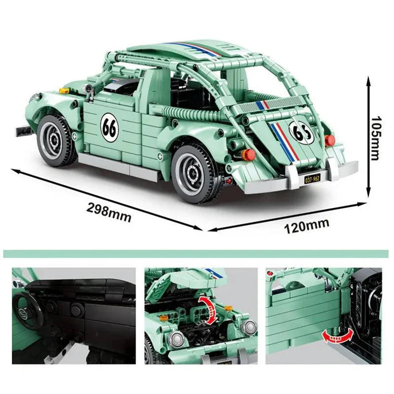 Sembo 8411 - Retro Beetle Coupe - vue 3 | Power Blockz