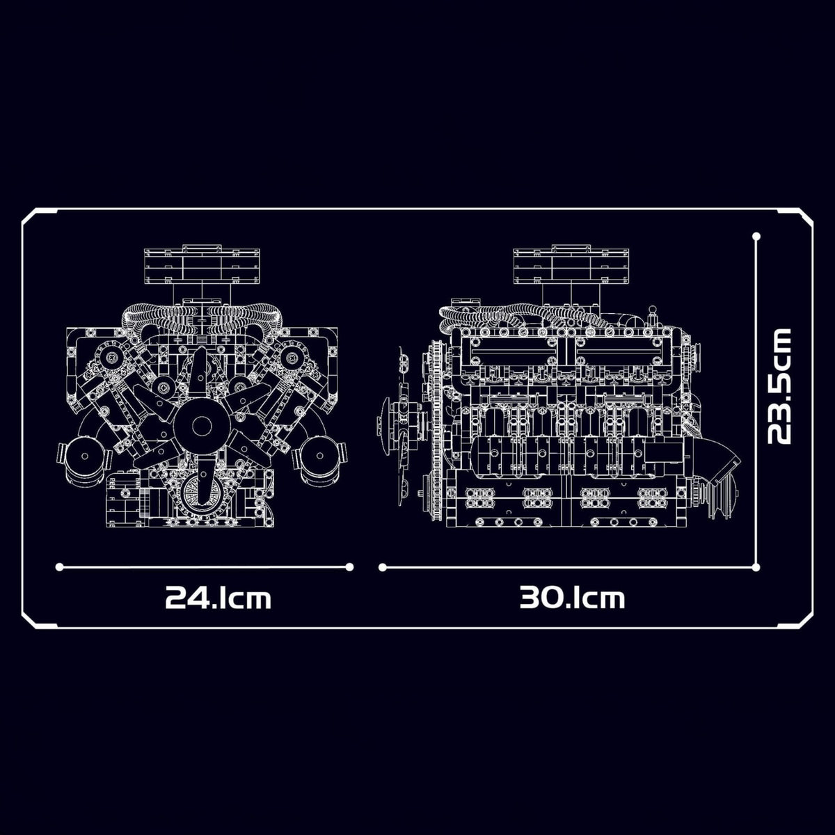 Mould King 10182 - Functional V8 Tank Engine - vue 10 | Power Blockz