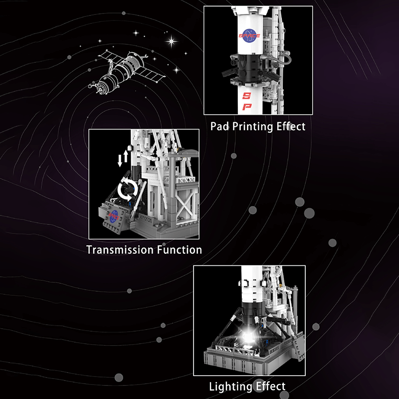 DK 7006 - Moon Landing Program Rocket X - vue 3 | Power Blockz