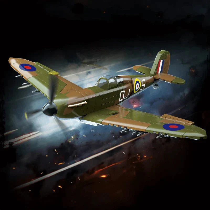 Quanguan 100279 - British Spitfire - vue 2 | Power Blockz