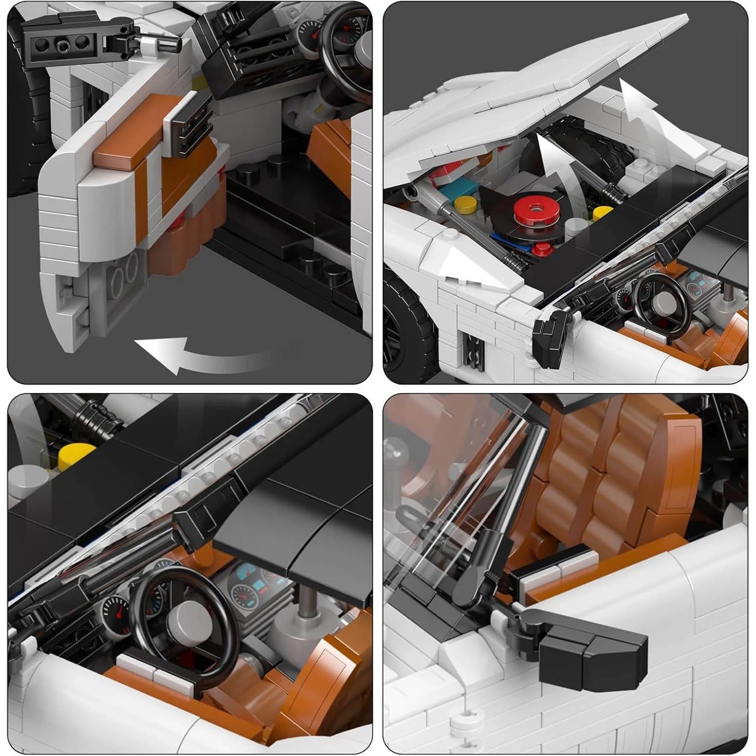 Mould King 10198 - ’70s American Sports Coupe - vue 4 | Power Blockz