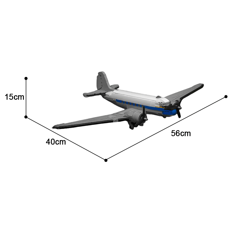 Gobricks MOC-132701 - Douglas DC-3 - vue 6 | Power Blockz