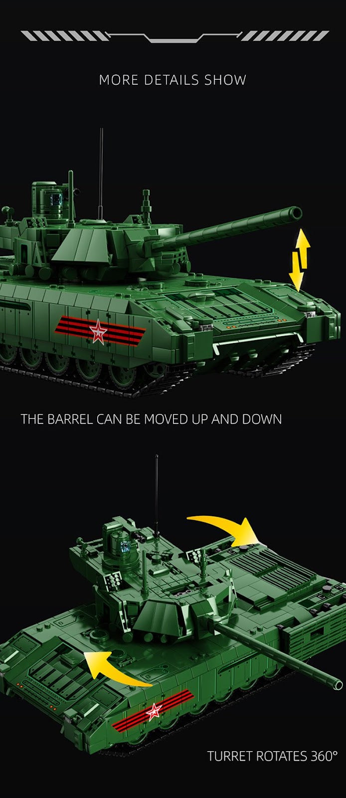 12GO 96003 - T-14 Armata Main Battle Tank - vue 11 | Power Blockz