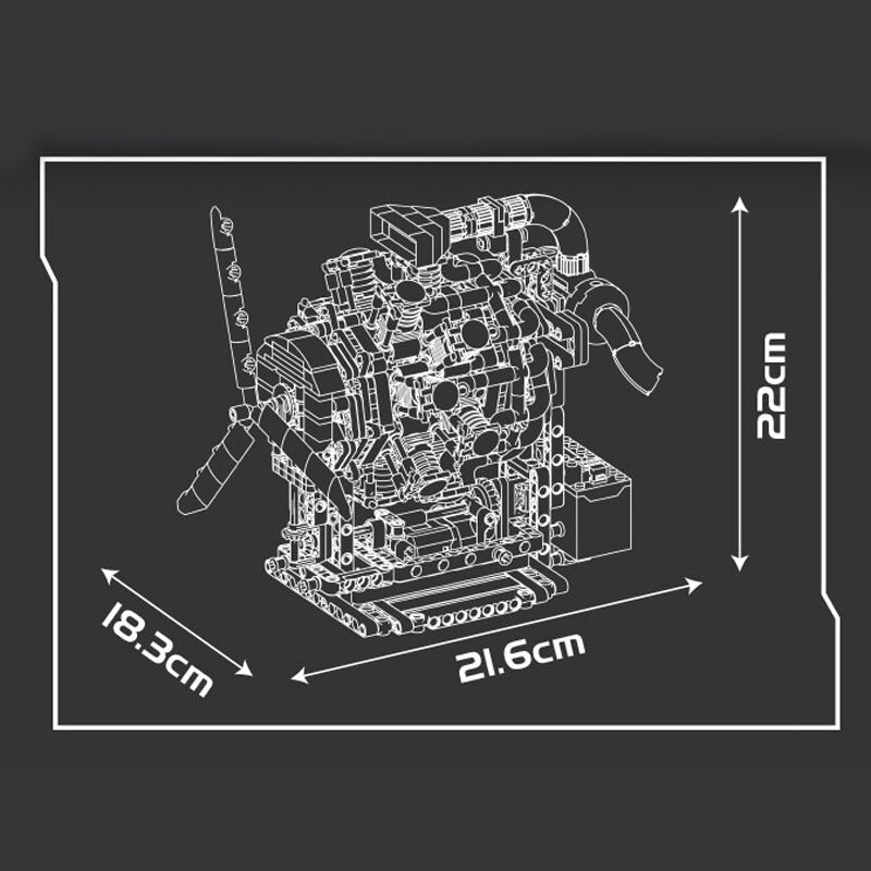Mould King 10211 - Aero Propulsion Engine Kit - vue 7 | Power Blockz