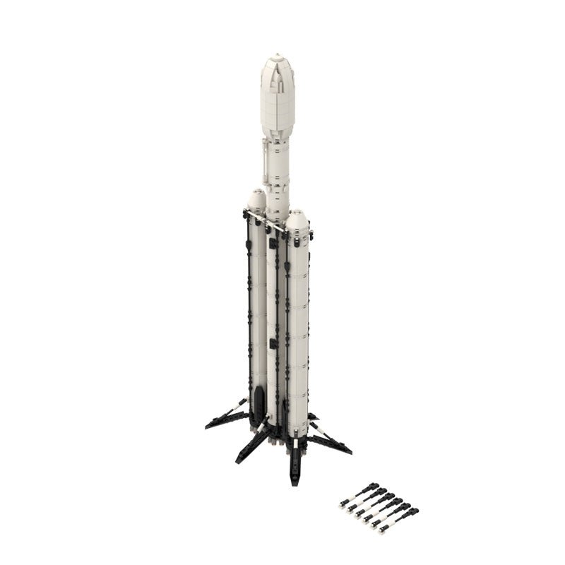 Gobricks MOC-75766 - Falcon Heavy Rocket - vue 2 | Power Blockz