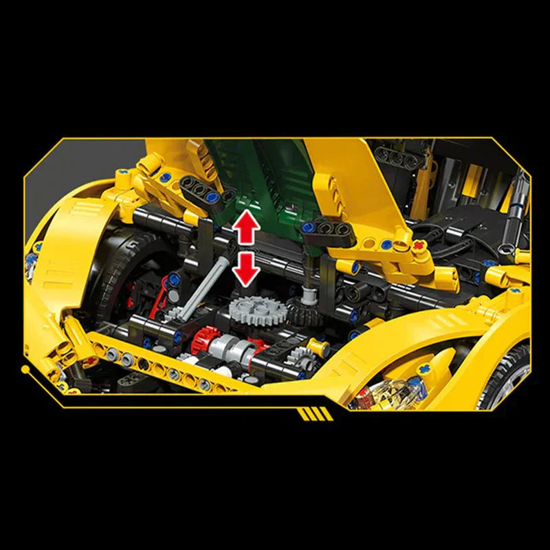 Jiestar 91101 - Track-Only Hypercar P1 GTR Yellow - vue 7 | Power Blockz