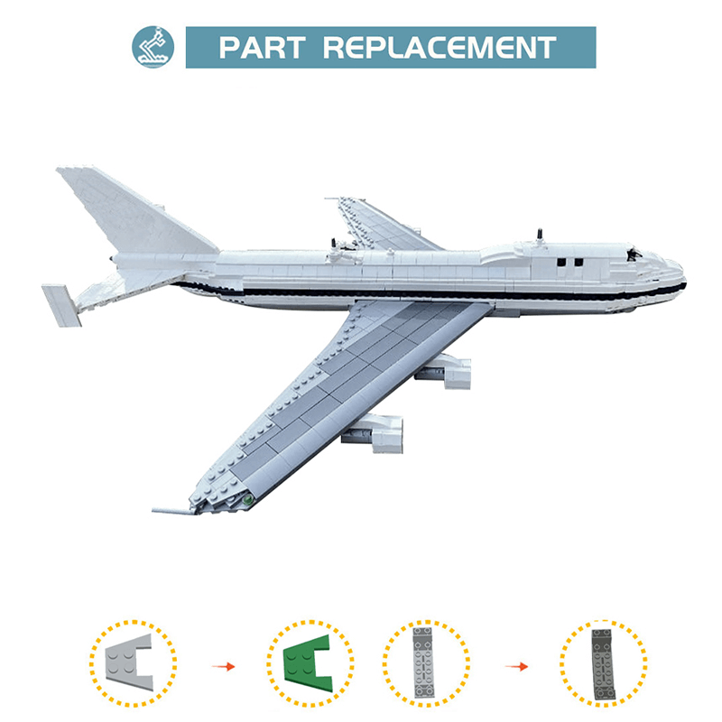 Gobricks MOC-135820 - Boeing 747-100 - vue 3 | Power Blockz