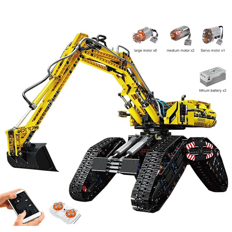 Mould King 17018 - RC Morphing Excavator - vue 3 | Power Blockz
