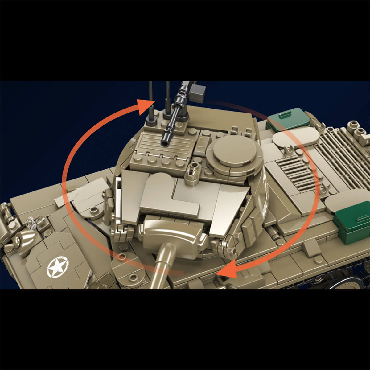 Mould King 20043 - M24 Chaffee Tank Remote Control - vue 4 | Power Blockz