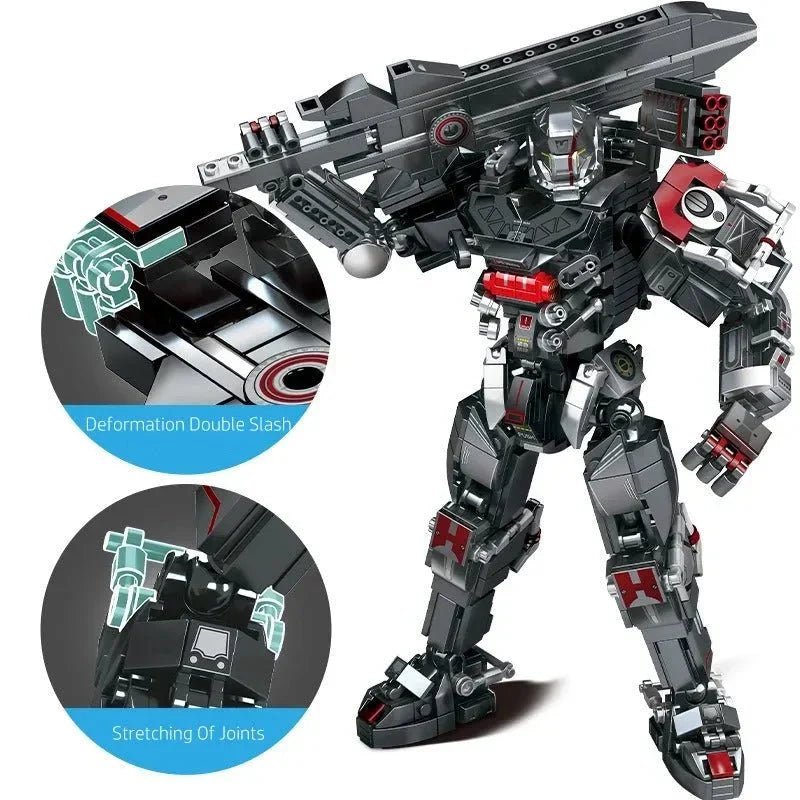 Heavy Duty Mecha Robot MU2 White Shark Bricks Toy | 802pcs - Heavy Duty Mecha Robot MU2 White Shark Bricks Toy - vue 7 | Power Blockz