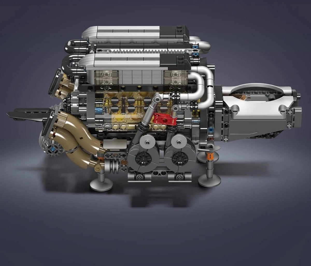 Mould King 10131 - Hypercar W16 Engine - vue 6 | Power Blockz