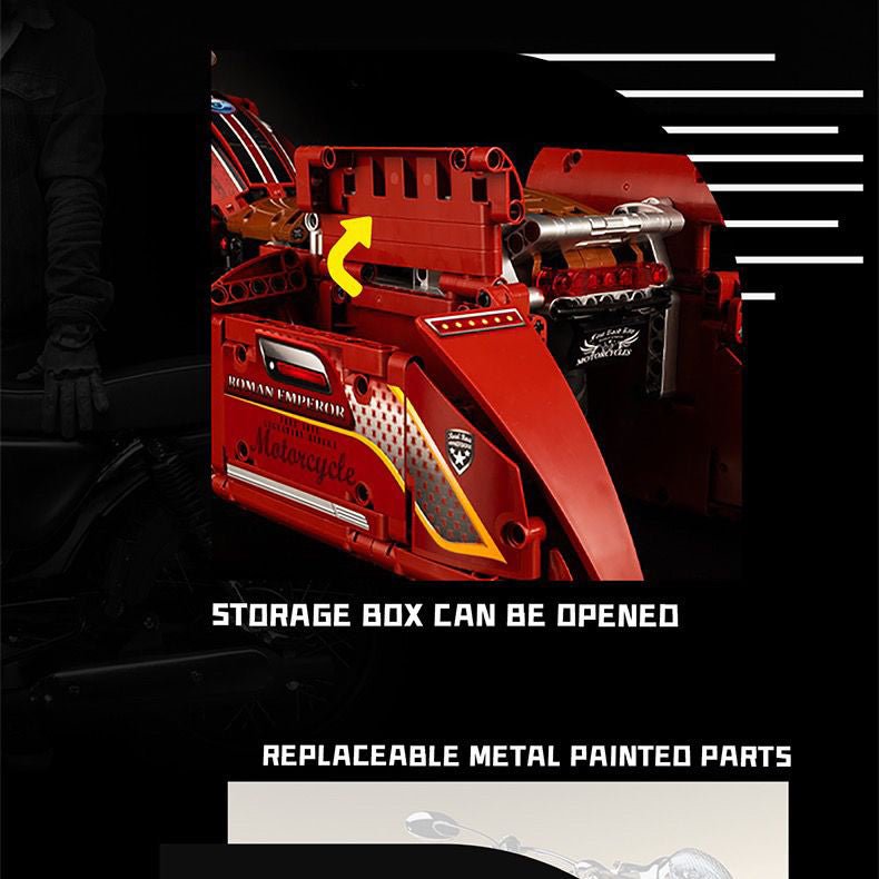 KBOX 10514 - Red Custom Chopper - vue 8 | Power Blockz