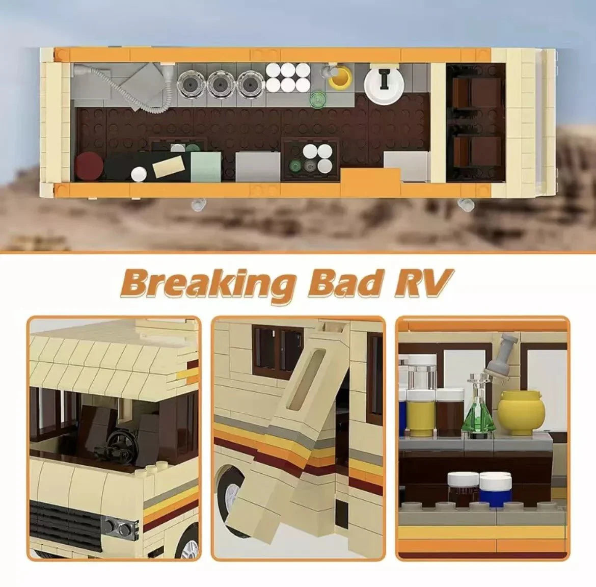 Gobricks MOC-20606 - Desert Mobile Chemistry Lab - vue 5 | Power Blockz