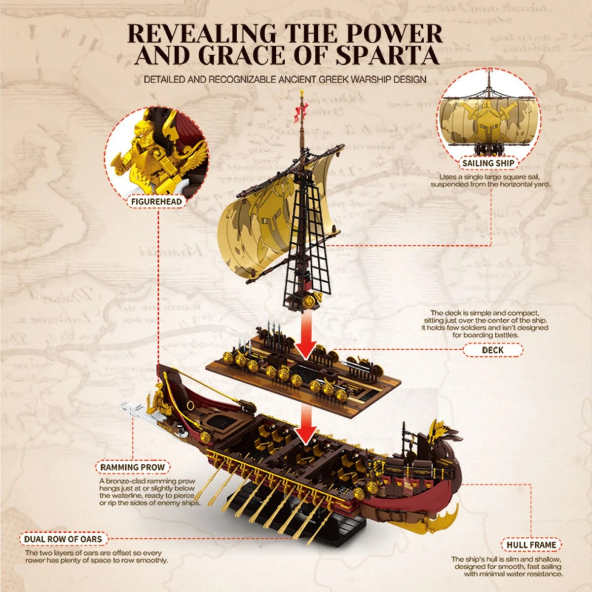 Reobrix 66104 - Spartan Warship - vue 5 | Power Blockz