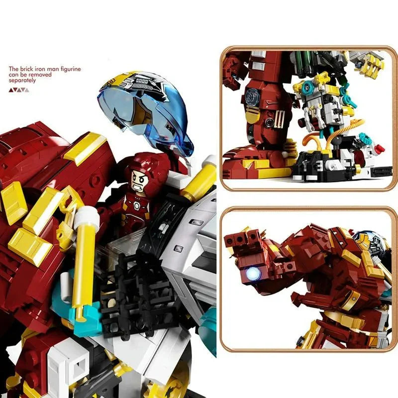 Power Blockz MOC 2081 - Iron Hero Avengers MK44 Hulkbuster Bricks Toy - vue 7 | Power Blockz