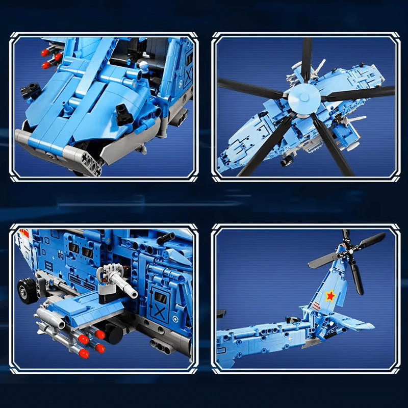 GOQI 3052 - Tactical Gunship Helicopter - vue 4 | Power Blockz