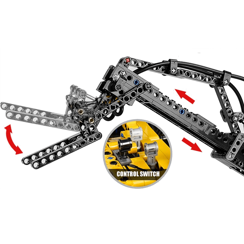 Mould King 19009 - Pneumatic Forklift - vue 3 | Power Blockz