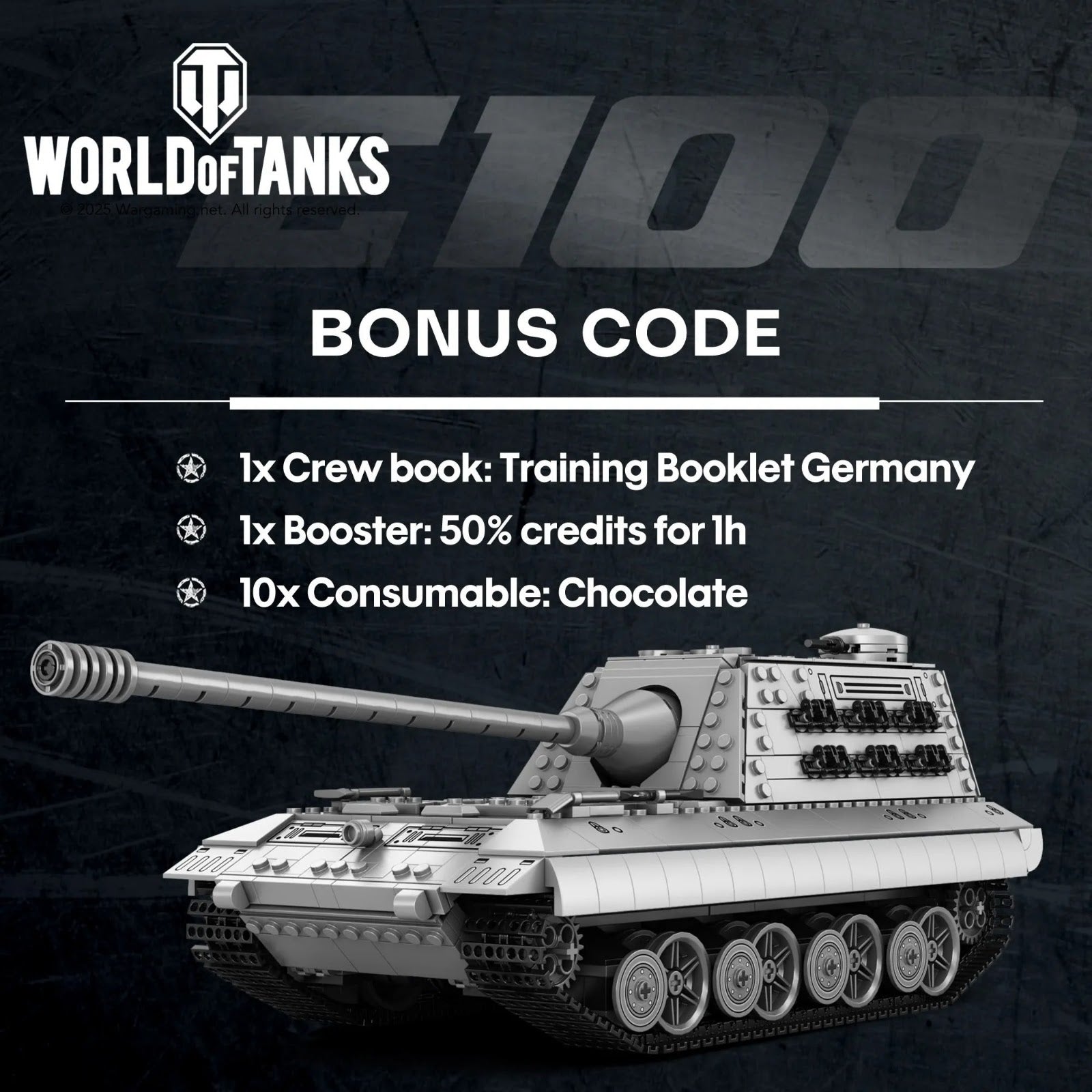 Reobrix 77037 - E100 Battle Tank - vue 11 | Power Blockz